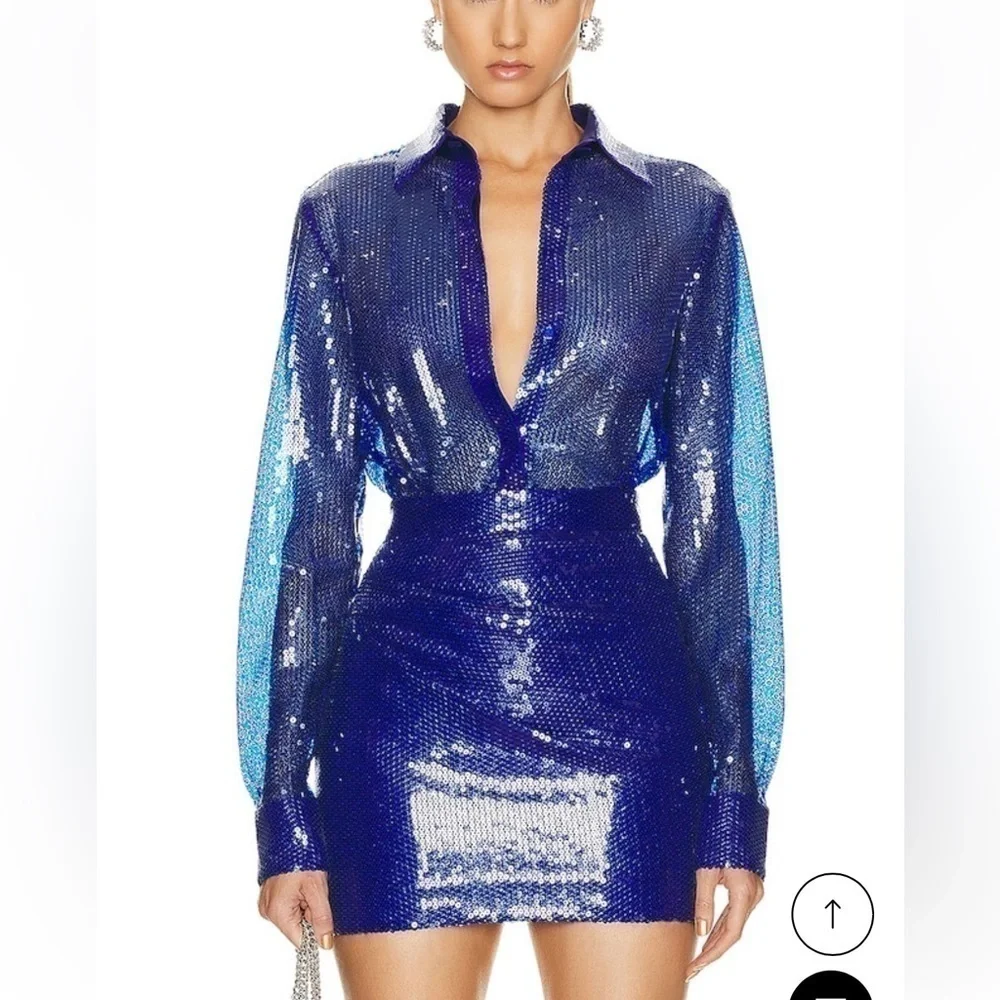 Alex Perry Sequin Fitted Shirt - Picture 2 of 5